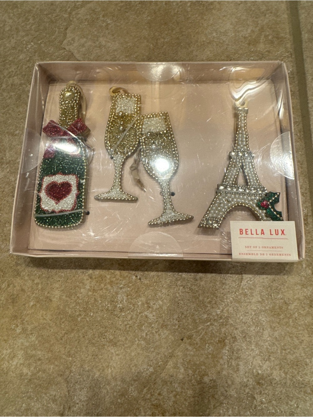 Bella Lux Beaded Holiday Ornaments